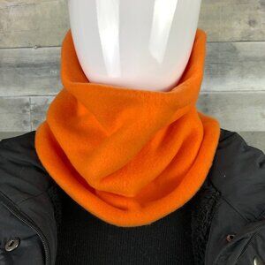 Orange gaiter neckwarmer fleece Scarf Tube Earmuff Gator Cowl Turtle Ski cowl